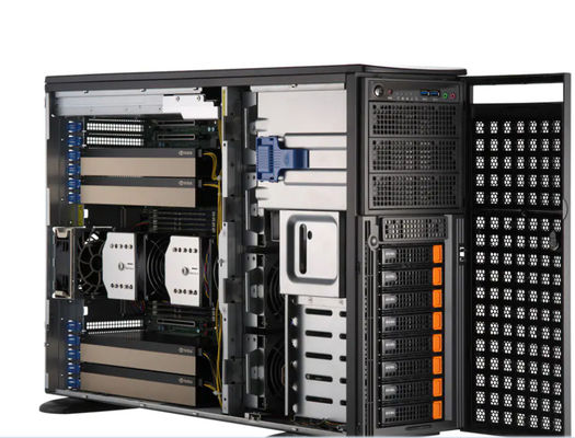 Hybrid Dual SuperServer Tower 4U GPU Server 8x 3.5" SYS-741GE-TNRT 10 Gigabit Ethernet 2000W 1+1 Redundant