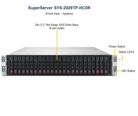2U Supermicro Storage Server SYS-2029TP-HC0R 24x SATA 2200W Redundant