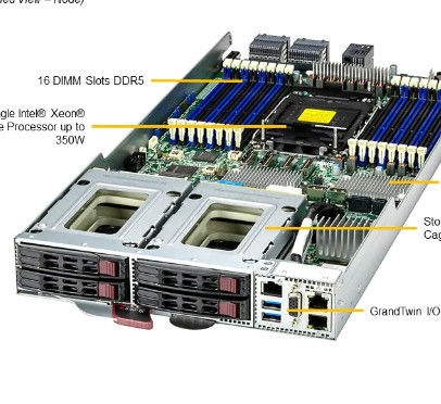 ODM Supermicro Storage Array SYS-211GT-HNC8F 2.5" NVMe/SAS/SATA Drives Per Node And Front I/O
