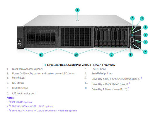 HPE ProLiant DL385 Gen10 Plus V2 8LFF Configure To Order Server P38409-B21 P38410-B21 P38411-B21 P38412-B21 CTO 2u Rack