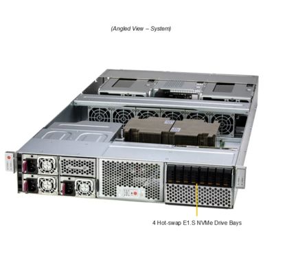 Supermicro ARS-221GL-NR GPU Server with Dual 72-core CPUs Up to 2 Double-Width GPUs and 960GB ECC LPDDR5X Memory
