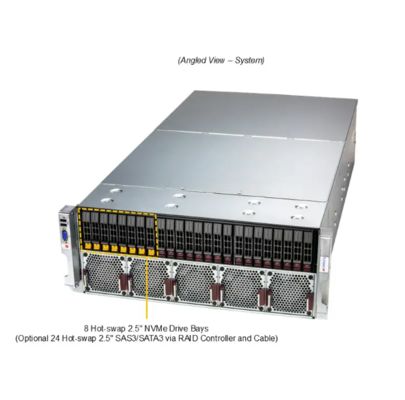 Supermicro AS-4145GH-TNMR 4U Rackmount GPU Server with Quad AMD Instinct™ MI300A Accelerators 960GB ECC LPDDR5X and 2700W Titanium Power