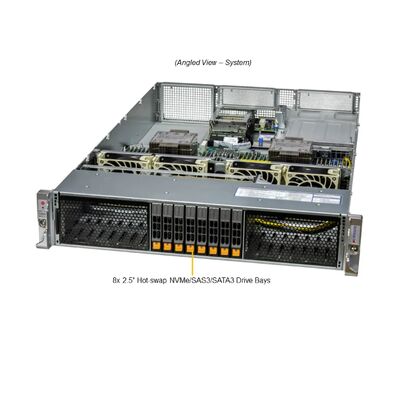 Supermicro Hyper SuperServer SYS-221H-TNR 2U Rackmount Server with 5th Gen Intel® Xeon®, Up to 4TB DDR5 RDIMM, and Up to 4 Double-Width GPUs
