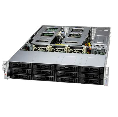 Supermicro SuperServer SYS-621C-TN12R with 5th Gen Intel® Xeon®, Up to 6 GPUs, and 12 Hot-Swap Hybrid Drive Bays