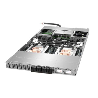Supermicro 1U Rackmount GPU Server ARS-111GL-DNHR-LCC with NVIDIA Grace Hopper Superchip 480GB ECC LPDDR5X Memory and 2x 2700W Redundant Titanium Power Supplies