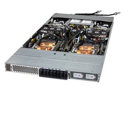 Supermicro 1U Rackmount GPU Server ARS-111GL-DSHR-LCC with NVIDIA Grace Hopper Superchip 480GB ECC LPDDR5X Memory and 2x 2700W Redundant Titanium Power Supplies