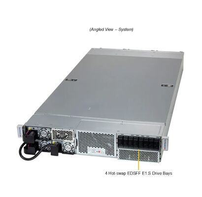 Supermicro GPU Server SYS-212GB-NR with Intel Xeon 6700-series Processors, 4 Onboard GPUs, and 3x 2000W Redundant Titanium Power Supplies