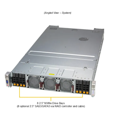 Supermicro GPU Server AS-2145GH-TNMR-LCC with Quad AMD Instinct MI300A APUs 8 Front NVMe Drive Bays and 2700W Titanium Power Supplies