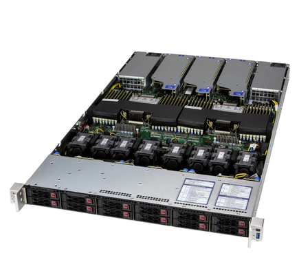 Supermicro SYS-122C-TN 1U Rackmount Server with Dual Socket E2 Intel Xeon 6700/6500 Series, 4TB DDR5 RDIMM & 1000W Redundant Titanium Power