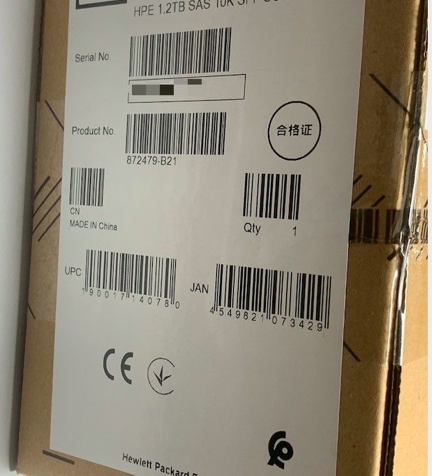 HPE  872479-B21 1.2TB SAS 10K SFF SC DS HDD