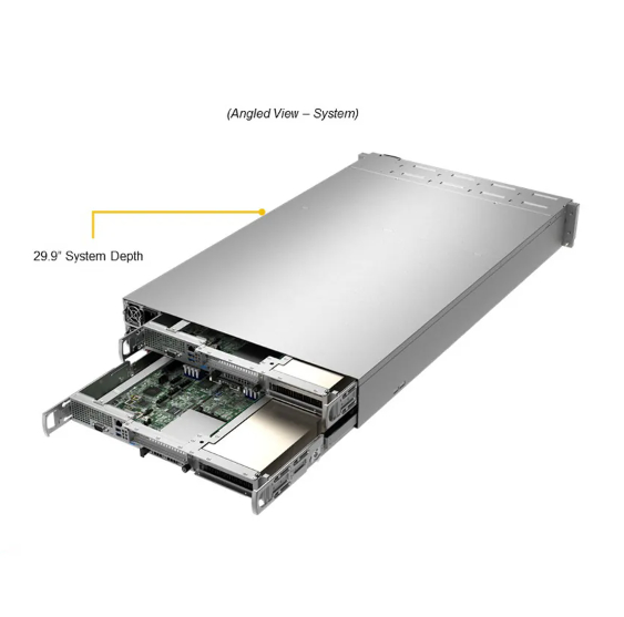 Supermicro SYS-210GP-DNR GPU Server 2U Rackmount with 1TB DDR4 RAM 3 GPUs per Node and 2600W Titanium Power Supply