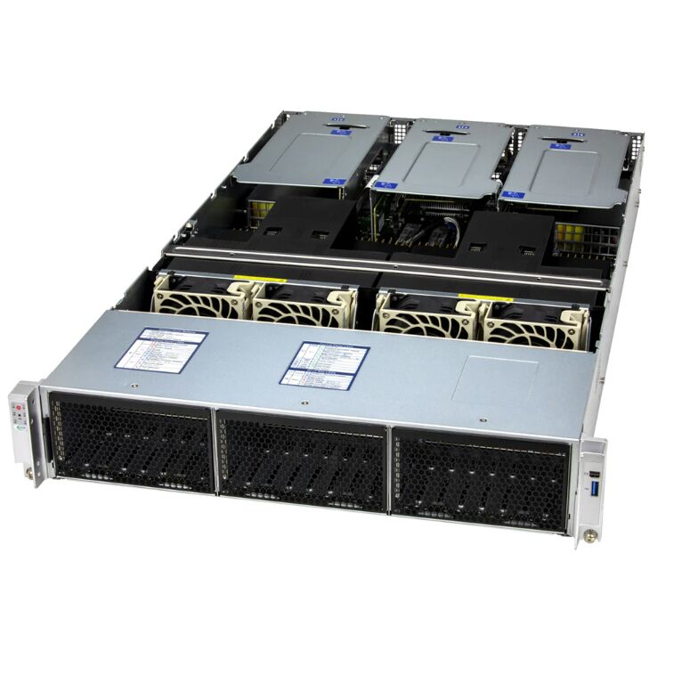 Supermicro Hyper SuperServer SYS-222C-TN 2U Rackmount Server with Intel Xeon 6700/6500 Processors, 2TB DDR5 Memory, and 24 Hot-Swap Drive Bays