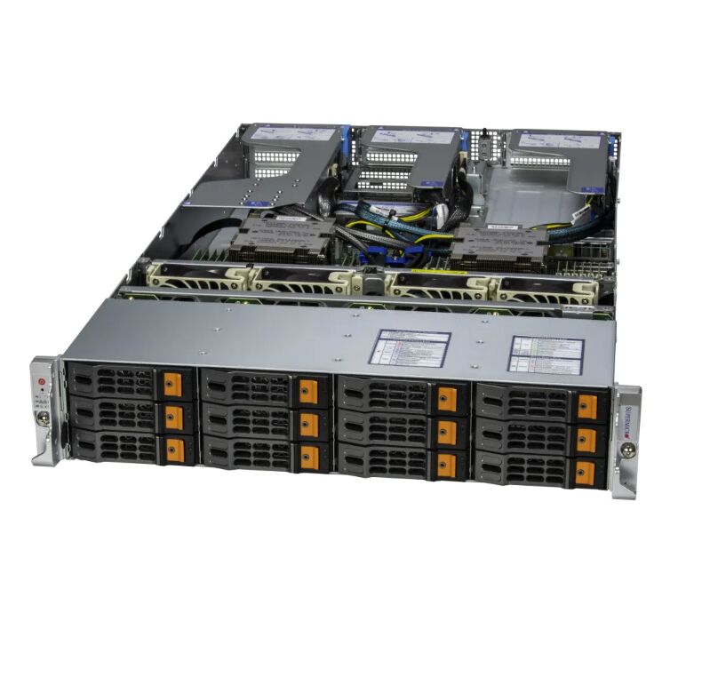 Supermicro Hyper A+ Server AS-2025HS-TNR with Dual AMD EPYC 9004/9005 Processors, 24 DIMM Slots DDR5, and Up to 2 Double-Width GPUs
