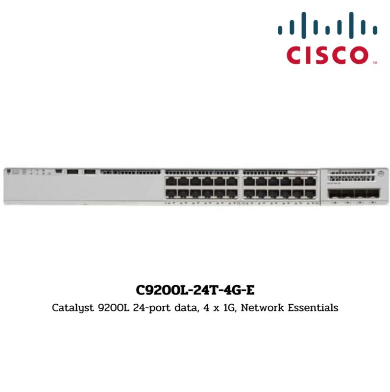 C9200L-24T-4G-E cisco switch Catalyst 9200L 24-port Data 4x1G uplink Switch, Network Essentials