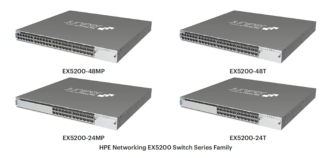 HPE Juniper EX5200-24T Switch with 24x Multigigabit Ports 640 Gbps Switching Capacity and Cloud-Native Operations