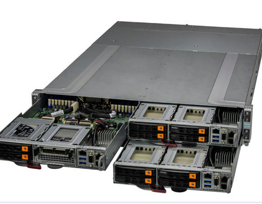 OEM AMI 32MB Supermicro Storage Server SYS-210GT-HNTF 4 Node UP GrandTwin With 4 2.5" NVMe/SATA Drives Per Node