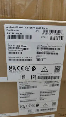 JL675A HPE Aruba 6100 48G Class4 PoE 4SFP+ 370W Switch